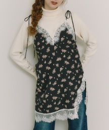sensual lingerie cami onepiece / レース付きランジェリーキャミワンピース