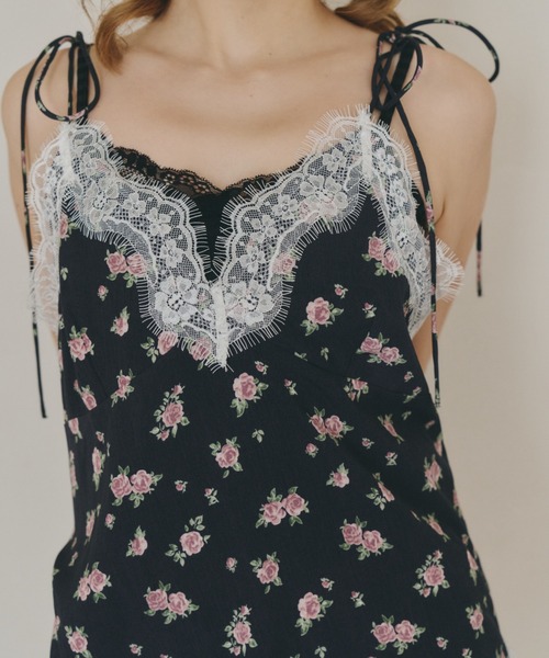idem(イデム)の「sensual lingerie cami onepiece / レース付きランジェリーキャミワンピース(ワンピース・レディース・その他/イエロー/ダークブラウン/ブラック/アイボリー/ブラウン・FREE)」の9枚目の写真