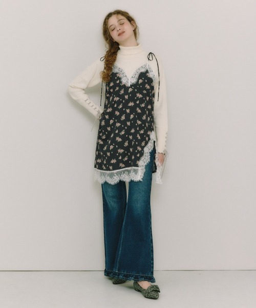 idem(イデム)の「sensual lingerie cami onepiece / レース付きランジェリーキャミワンピース(ワンピース・レディース・その他/イエロー/ダークブラウン/ブラック/アイボリー/ブラウン・FREE)」の7枚目の写真