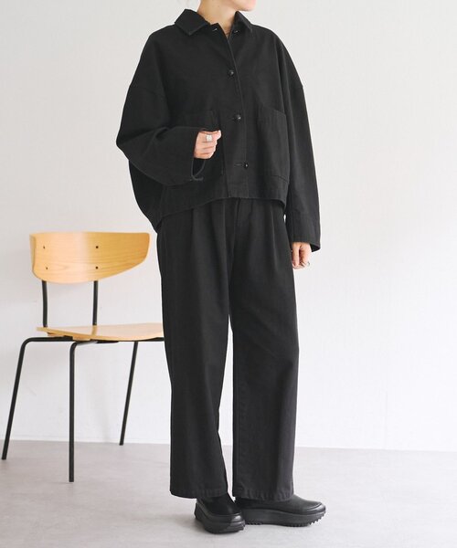 BEARDSLEY（ビアズリー）の「コットンタックパンツ【セットアップ】（その他パンツ・レディース・ブラック・FREE）」の2枚目の写真
