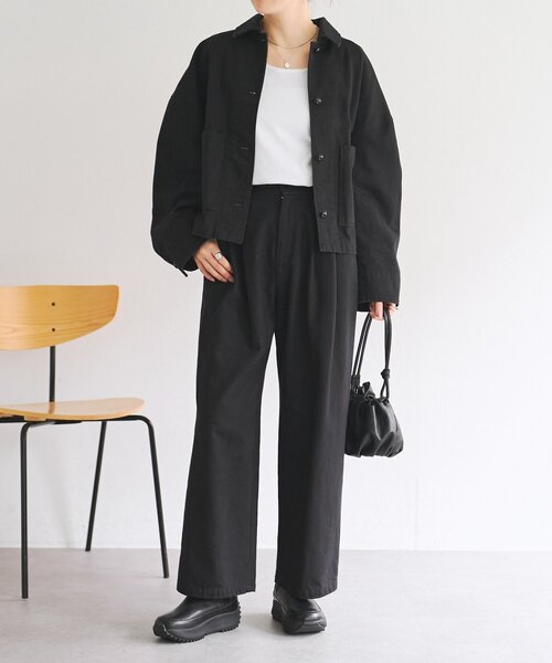 BEARDSLEY（ビアズリー）の「コットンタックパンツ【セットアップ】（その他パンツ・レディース・ブラック・FREE）」の3枚目の写真