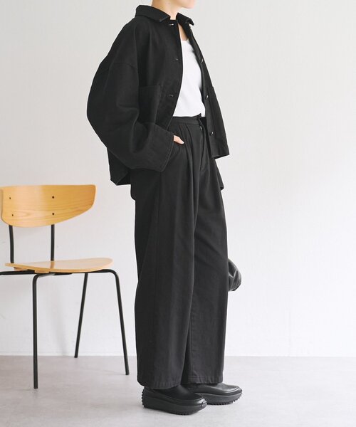 BEARDSLEY（ビアズリー）の「コットンタックパンツ【セットアップ】（その他パンツ・レディース・ブラック・FREE）」の4枚目の写真
