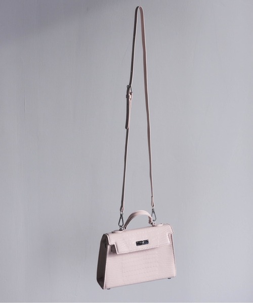 Carmelo(カーメロ)の「Lock Mini Croco Bag / ミニクロコエンボスバッグ(ショルダーバッグ・レディース・ピンク/ホワイト・FREE)」の13枚目の写真