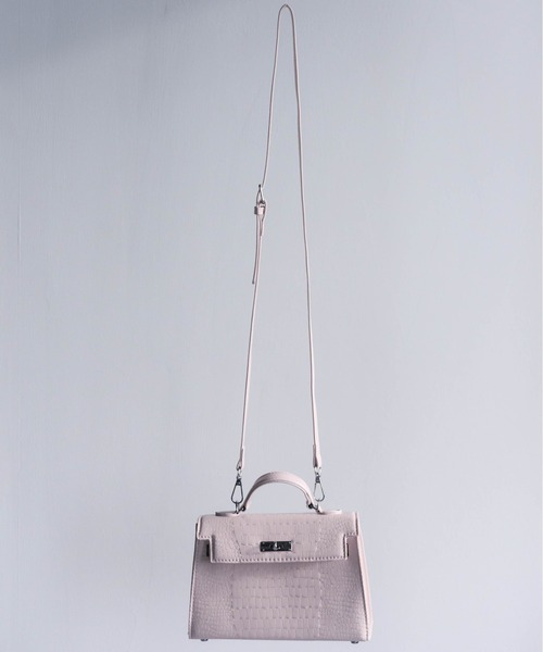 Carmelo(カーメロ)の「Lock Mini Croco Bag / ミニクロコエンボスバッグ(ショルダーバッグ・レディース・ピンク/ホワイト・FREE)」の12枚目の写真