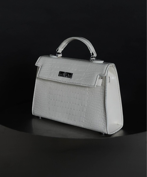 Carmelo(カーメロ)の「Lock Mini Croco Bag / ミニクロコエンボスバッグ(ショルダーバッグ・レディース・ピンク/ホワイト・FREE)」の16枚目の写真