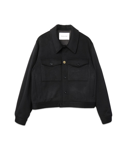 CULLNI(クルニ)の「Pure Cashmere Melton Minimal Jacket(ブルゾン・メンズ・グレー/ブラック・2/0)」の1枚目の写真