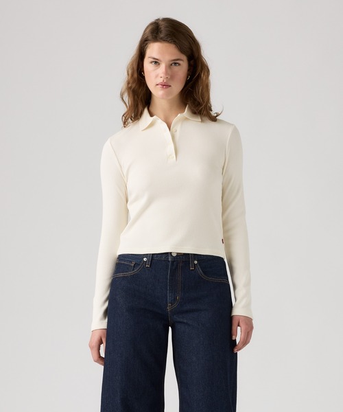 Levi's(リーバイス)の「Levi's/リーバイス ローリー ロングスリーブ ポロシャツ(ポロシャツ・レディース・ホワイト・XS/S/M)」の2枚目の写真