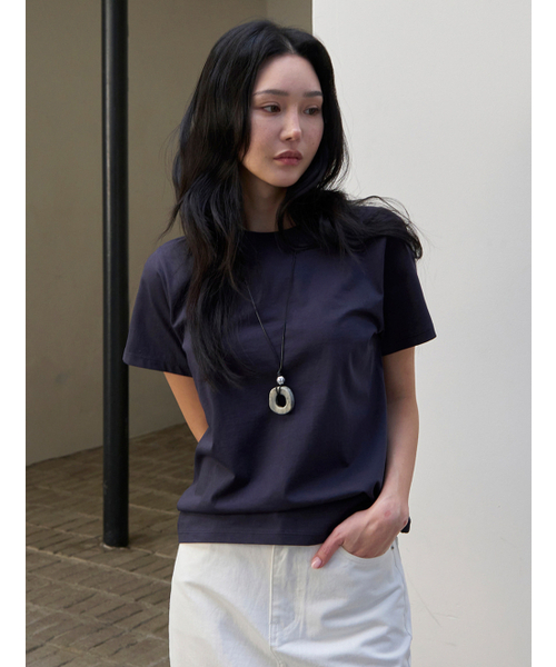 MORVE13(モルブ13)の「アセンティークシルケットTシャツ(チャコールブラウン)(Tシャツ/カットソー・レディース・ピンク/アイボリー/サンドベージュ/ブラック/ネイビー/ブラウン系その他・MEDIUM/SMALL)」の8枚目の写真