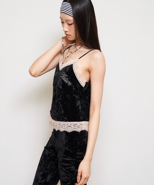 WHO'S WHO gallery(フーズフーギャラリー)の「【26AW LOOK掲載品番】ベロアレースキャミ(キャミソール・レディース・ブラック/ブラウン/ピンク・FREE)」の11枚目の写真