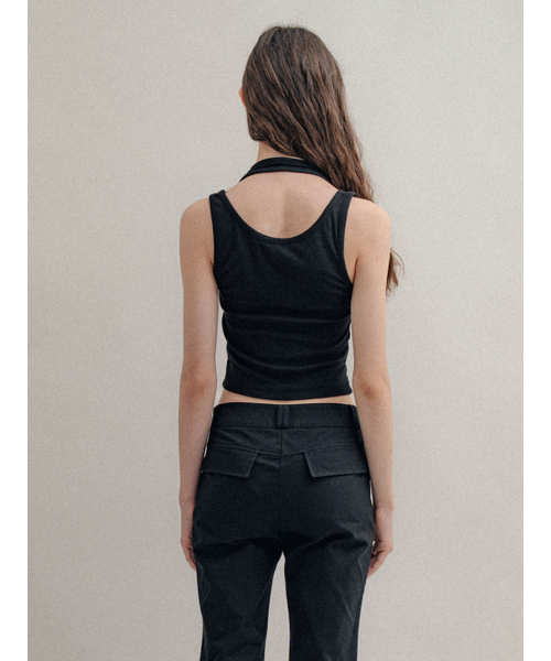 VISUS(ヴィスシュ)の「Layerd Halter Top_Black(Tシャツ/カットソー・レディース・その他・FREE)」の2枚目の写真