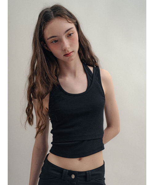 VISUS(ヴィスシュ)の「Layerd Halter Top_Black(Tシャツ/カットソー・レディース・その他・FREE)」の3枚目の写真