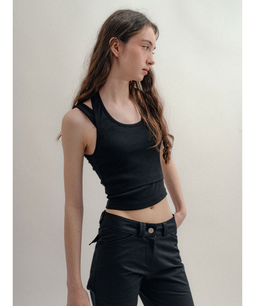 VISUS(ヴィスシュ)の「Layerd Halter Top_Black(Tシャツ/カットソー・レディース・その他・FREE)」の4枚目の写真