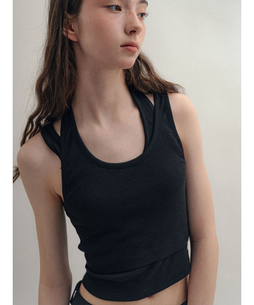 VISUS(ヴィスシュ)の「Layerd Halter Top_Black(Tシャツ/カットソー・レディース・その他・FREE)」の5枚目の写真