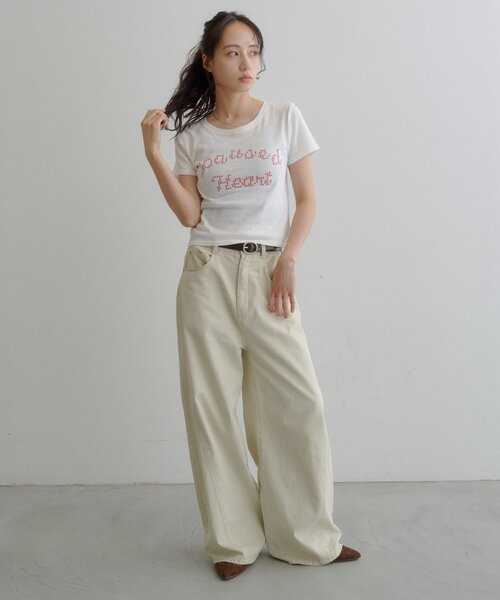 Kastane（カスタネ）の「【7.18(土)12:00発売/S.Mサイズ展開】ピクセルロゴTEE（Tシャツ/カットソー・レディース・ホワイト/ブラウン/イエロー/グレー・MEDIUM/SMALL）」の20枚目の写真