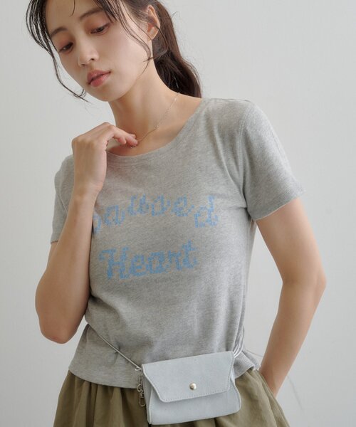 Kastane（カスタネ）の「【7.18(土)12:00発売/S.Mサイズ展開】ピクセルロゴTEE（Tシャツ/カットソー・レディース・ホワイト/ブラウン/イエロー/グレー・MEDIUM/SMALL）」の11枚目の写真