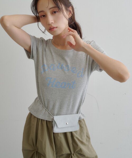 Kastane（カスタネ）の「【7.18(土)12:00発売/S.Mサイズ展開】ピクセルロゴTEE（Tシャツ/カットソー・レディース・ホワイト/ブラウン/イエロー/グレー・MEDIUM/SMALL）」の12枚目の写真