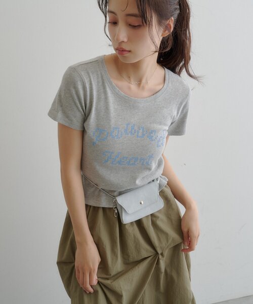 Kastane（カスタネ）の「【7.18(土)12:00発売/S.Mサイズ展開】ピクセルロゴTEE（Tシャツ/カットソー・レディース・ホワイト/ブラウン/イエロー/グレー・MEDIUM/SMALL）」の13枚目の写真