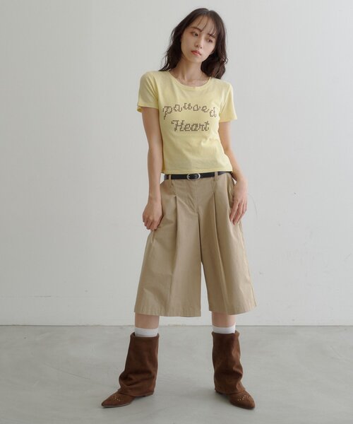 Kastane（カスタネ）の「【7.18(土)12:00発売/S.Mサイズ展開】ピクセルロゴTEE（Tシャツ/カットソー・レディース・ホワイト/ブラウン/イエロー/グレー・MEDIUM/SMALL）」の21枚目の写真