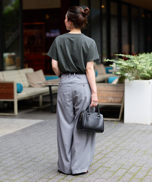 B.C STOCK（ベーセーストック）の「《追加5》ウォッシャブル / 接触冷感 / スムースワンポイントロゴTEE（Tシャツ/カットソー・レディース・ブラウン/ホワイト/ブラック系その他・FREE）」の7枚目の写真