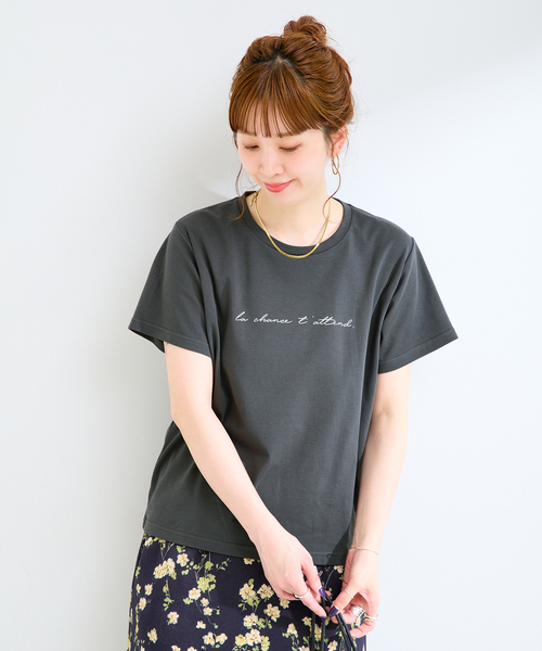 B.C STOCK（ベーセーストック）の「《追加5》ウォッシャブル / 接触冷感 / スムースワンポイントロゴTEE（Tシャツ/カットソー・レディース・ブラウン/ホワイト/ブラック系その他・FREE）」の13枚目の写真