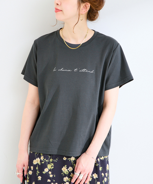B.C STOCK（ベーセーストック）の「《追加5》ウォッシャブル / 接触冷感 / スムースワンポイントロゴTEE（Tシャツ/カットソー・レディース・ブラウン/ホワイト/ブラック系その他・FREE）」の16枚目の写真