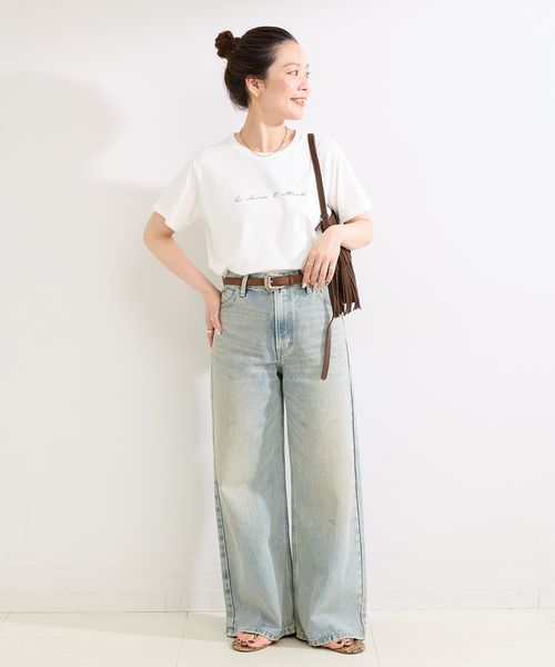 B.C STOCK（ベーセーストック）の「《追加5》ウォッシャブル / 接触冷感 / スムースワンポイントロゴTEE（Tシャツ/カットソー・レディース・ブラウン/ホワイト/ブラック系その他・FREE）」の19枚目の写真