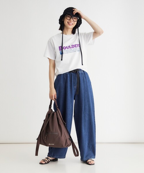 HONEYSUCKLE ROSE(ハニーサックルローズ)の「CAMP7(キャンプ7)プリントTシャツ(Tシャツ/カットソー・レディース・チャコールグレー/オフホワイト・04/05)」の6枚目の写真