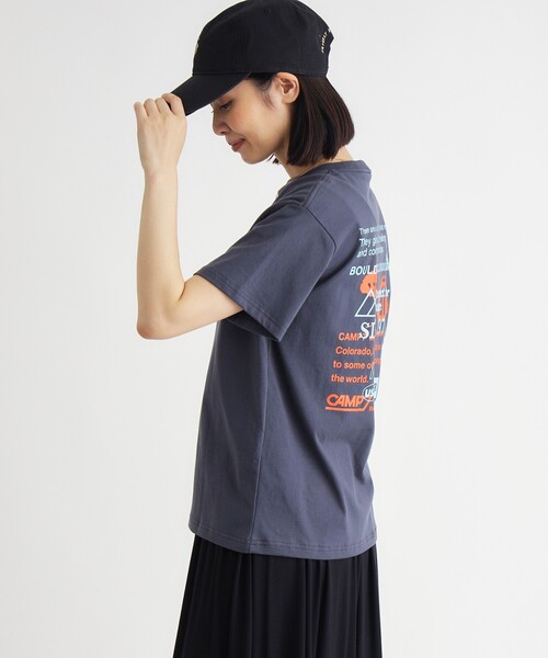 HONEYSUCKLE ROSE(ハニーサックルローズ)の「CAMP7(キャンプ7)プリントTシャツ(Tシャツ/カットソー・レディース・チャコールグレー/オフホワイト・04/05)」の9枚目の写真