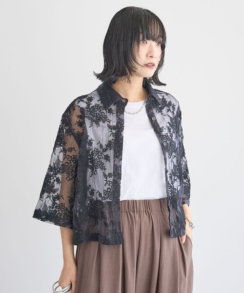 Green Parks(グリーンパークス)の「シアーノースリーブプルオーバー(Tシャツ/カットソー・レディース・ブルー/ブラウン/オフホワイト/ブラック・FREE)」の21枚目の写真