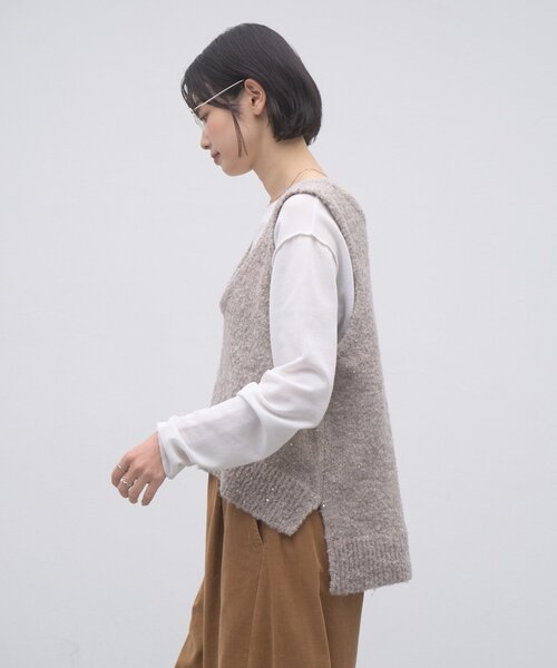 CIAOPANIC TYPY(チャオパニックティピー)の「∴深Uメランジスパンコールラメニットベスト(ベスト・レディース・ベージュ/ブラウン/グレー・ONE SIZE)」の17枚目の写真