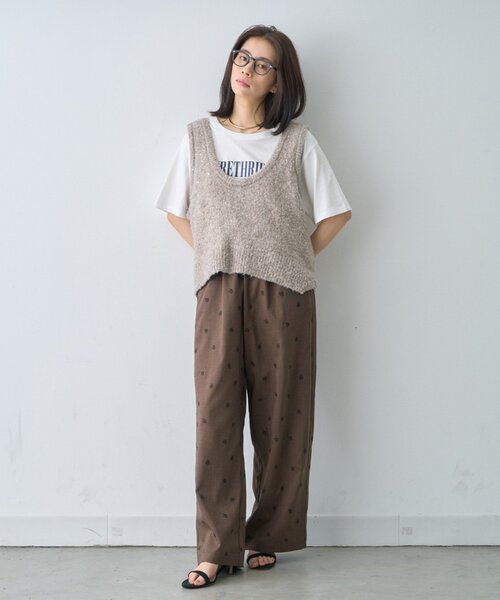 CIAOPANIC TYPY(チャオパニックティピー)の「∴深Uメランジスパンコールラメニットベスト(ベスト・レディース・ベージュ/ブラウン/グレー・ONE SIZE)」の8枚目の写真