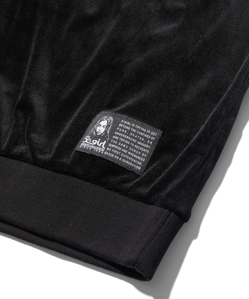 X-girl(エックスガール)の「RHINESTONE LOGO VELOUR GAME SHIRT DRESS(ワンピース・レディース・ブラック/ブラウン/グレー・S/M)」の16枚目の写真