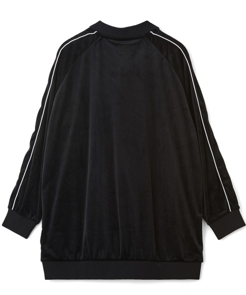 X-girl(エックスガール)の「RHINESTONE LOGO VELOUR GAME SHIRT DRESS(ワンピース・レディース・ブラック/ブラウン/グレー・S/M)」の12枚目の写真