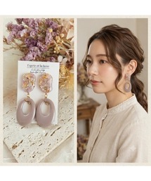 【Espoir et la lune】ニュアンスドライフラワーピアス(MA)