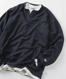 DISCUS（ディスカス）の「【71】【DISCUS ディスカス】無地 ワッフル ヘンリーネック  ロングスリーブ Tシャツ サーマル ロンT インナー ユニセックス レディース メンズ（Tシャツ/カットソー）」