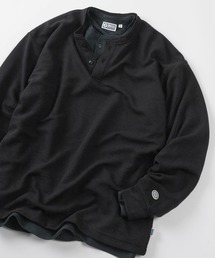 DISCUS（ディスカス）の「【71】【DISCUS ディスカス】無地 ワッフル ヘンリーネック  ロングスリーブ Tシャツ サーマル ロンT インナー ユニセックス レディース メンズ（Tシャツ/カットソー）」