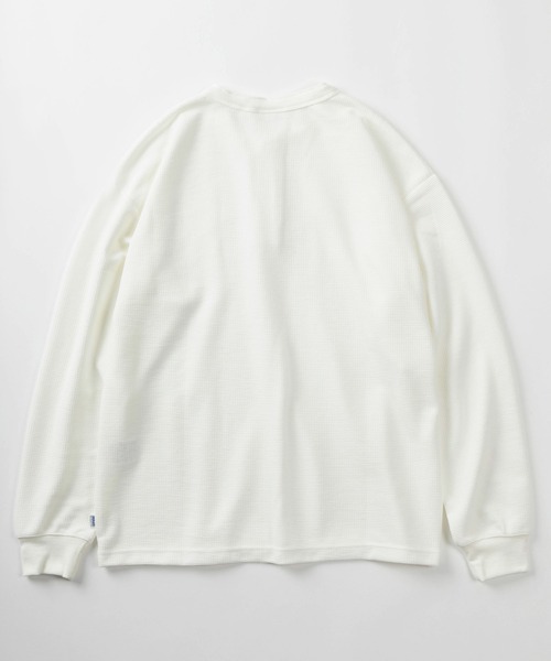 DISCUS（ディスカス）の「【71】【DISCUS/ディスカス】無地 ワッフル ヘンリーネック  ロングスリーブ Tシャツ/サーマル/ロンT/インナー/ユニセックス/レディース/メンズ（Tシャツ/カットソー・メンズ・グリーン/アイボリー/ネイビー/ブラック・M/L/XL）」の6枚目の写真