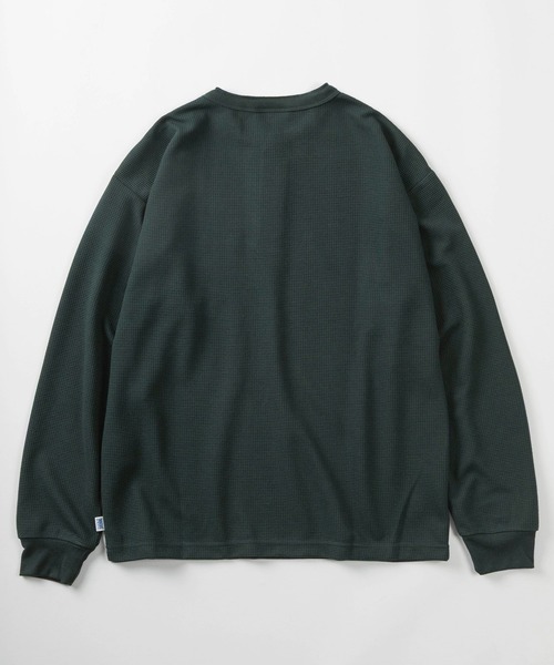 DISCUS（ディスカス）の「【71】【DISCUS/ディスカス】無地 ワッフル ヘンリーネック  ロングスリーブ Tシャツ/サーマル/ロンT/インナー/ユニセックス/レディース/メンズ（Tシャツ/カットソー・メンズ・グリーン/アイボリー/ネイビー/ブラック・M/L/XL）」の10枚目の写真