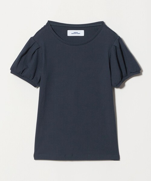 NICE WEATHER(ナイスウェザー)の「<NICE WEATHER>ヘルシーギャザースリーブトップス(Tシャツ/カットソー・レディース・ネイビー/ワイン・FREE)」の2枚目の写真