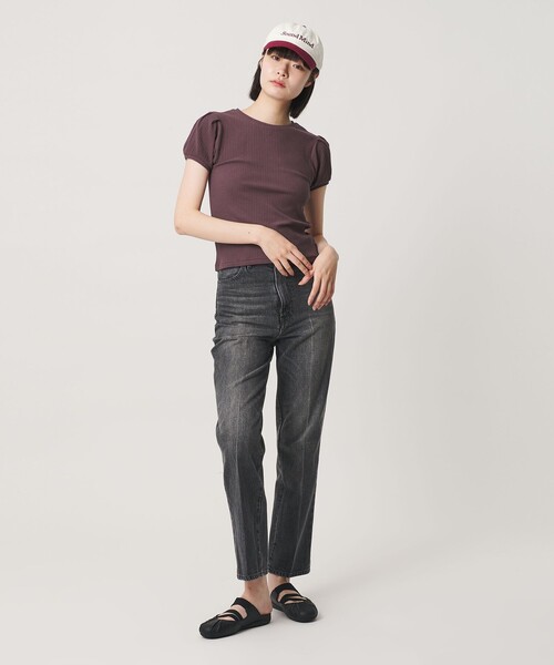 NICE WEATHER(ナイスウェザー)の「<NICE WEATHER>ヘルシーギャザースリーブトップス(Tシャツ/カットソー・レディース・ネイビー/ワイン・FREE)」の5枚目の写真