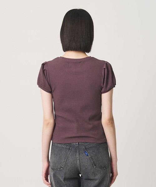 NICE WEATHER(ナイスウェザー)の「<NICE WEATHER>ヘルシーギャザースリーブトップス(Tシャツ/カットソー・レディース・ネイビー/ワイン・FREE)」の8枚目の写真