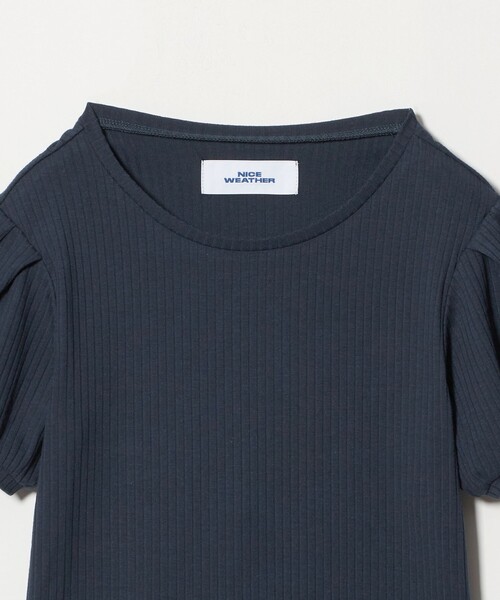 NICE WEATHER(ナイスウェザー)の「<NICE WEATHER>ヘルシーギャザースリーブトップス(Tシャツ/カットソー・レディース・ネイビー/ワイン・FREE)」の10枚目の写真