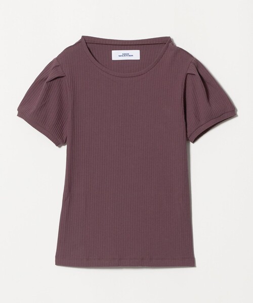 NICE WEATHER(ナイスウェザー)の「<NICE WEATHER>ヘルシーギャザースリーブトップス(Tシャツ/カットソー・レディース・ネイビー/ワイン・FREE)」の14枚目の写真