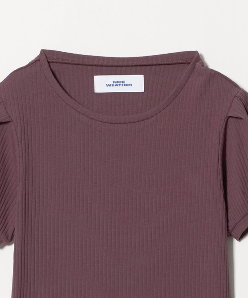 NICE WEATHER(ナイスウェザー)の「<NICE WEATHER>ヘルシーギャザースリーブトップス(Tシャツ/カットソー・レディース・ネイビー/ワイン・FREE)」の15枚目の写真