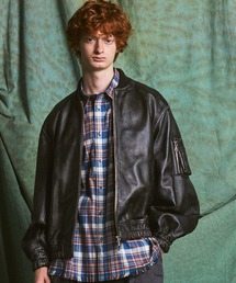 MAISON SPECIAL（メゾンスペシャル）の「《UNISEX》Sheep Leather Prime-Over MA-1 シープレザープライムオーバーMA-1【MAISON SPECIAL メゾンスペシャル】（MA-1）」