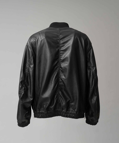 MAISON SPECIAL(メゾンスペシャル)の「《UNISEX》Sheep Leather Prime-Over MA-1/シープレザープライムオーバーMA-1【MAISON SPECIAL/メゾンスペシャル】(MA-1・メンズ・ブラック/ダークブラック・0/1/2)」の14枚目の写真