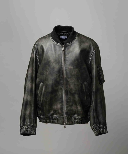 MAISON SPECIAL(メゾンスペシャル)の「《UNISEX》Sheep Leather Prime-Over MA-1/シープレザープライムオーバーMA-1【MAISON SPECIAL/メゾンスペシャル】(MA-1・メンズ・ブラック/ダークブラック・0/1/2)」の11枚目の写真