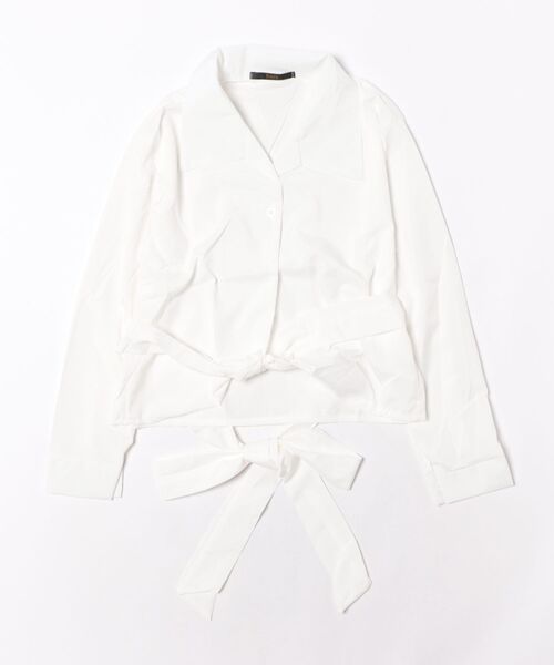 Ritzy（リッツィー）の「バックリボン・長袖クロップドブラウス（シャツ/ブラウス・レディース・ブルーグレー/ブラック/ホワイト・MEDIUM/LARGE）」の15枚目の写真