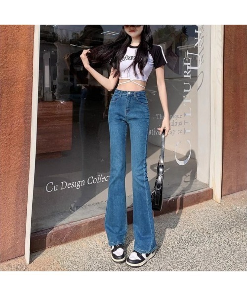 Carpe Diem(カルペディエム)の「ハイウエスト フレアデニムパンツ(デニムパンツ・レディース・ブラック/ブルー/ライトブルー/チャコールグレー・XL/L/M/S)」の12枚目の写真