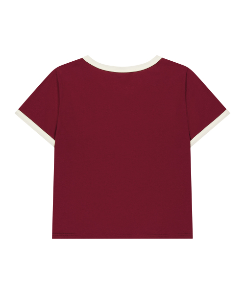 LMR(エルエムアール)の「キャリカチュール シャニョン リンガーTシャツ バーガンディ(Tシャツ/カットソー・レディース・バーガンディー・SMALL/MEDIUM)」の4枚目の写真